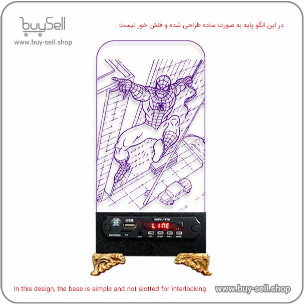 الگوی برش لیزری چراغ خواب بالبینگ دو بعدی مدل مرد عنکبوتی 3