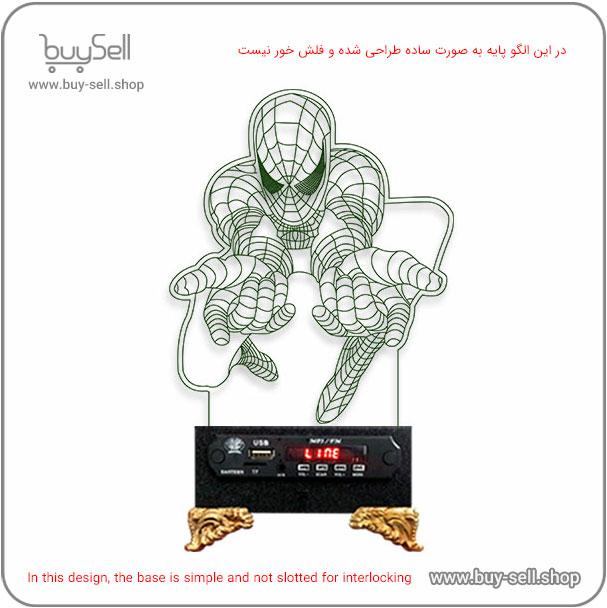 الگوی برش لیزری چراغ خواب بالبینگ دو بعدی مدل مرد عنکبوتی 4