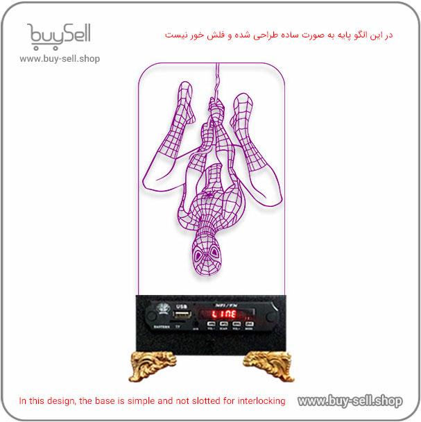 الگوی برش لیزری چراغ خواب بالبینگ دو بعدی مدل مرد عنکبوتی 5