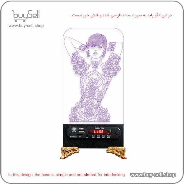 الگوی برش لیزری چراغ خواب بالبینگ دو بعدی مدل بانوی گل