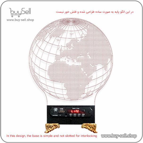 الگوی برش لیزری چراغ خواب بالبینگ سه بعدی مدل کره زمین