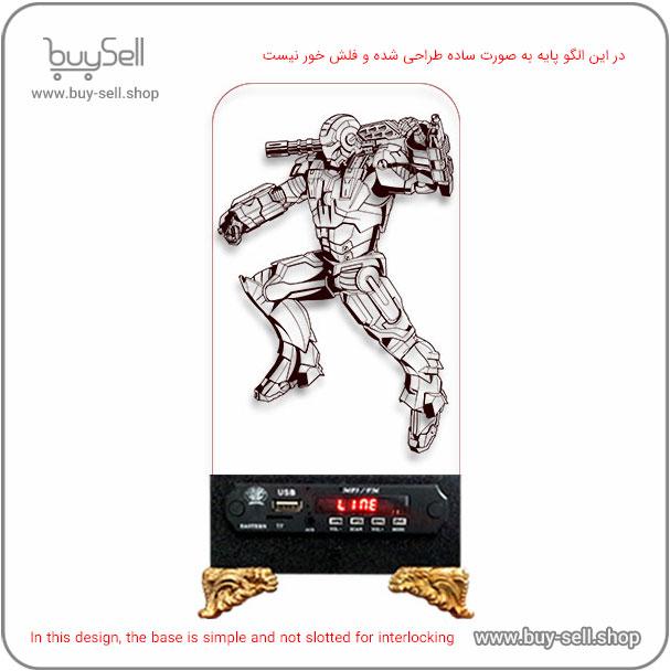الگوی برش لیزری چراغ خواب بالبینگ دو بعدی مدل مرد آهنی