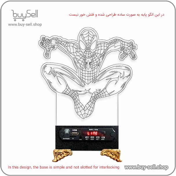 الگوی برش لیزری چراغ خواب بالبینگ سه بعدی مدل مرد عنکبوتی 2