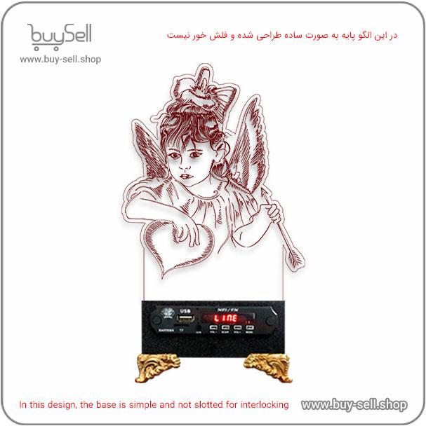 الگوی برش لیزری چراغ خواب بالبینگ دو بعدی مدل دختر شکارچی
