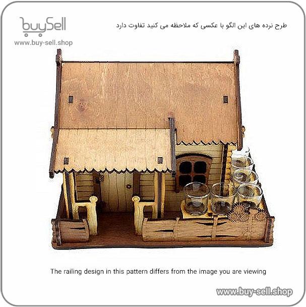 طرح برش لیزری بار مدل کلبه