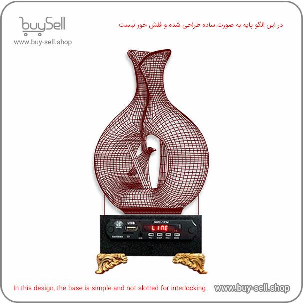 الگوی برش لیزری چراغ خواب بالبینگ سه بعدی مدل سبو و پرنده