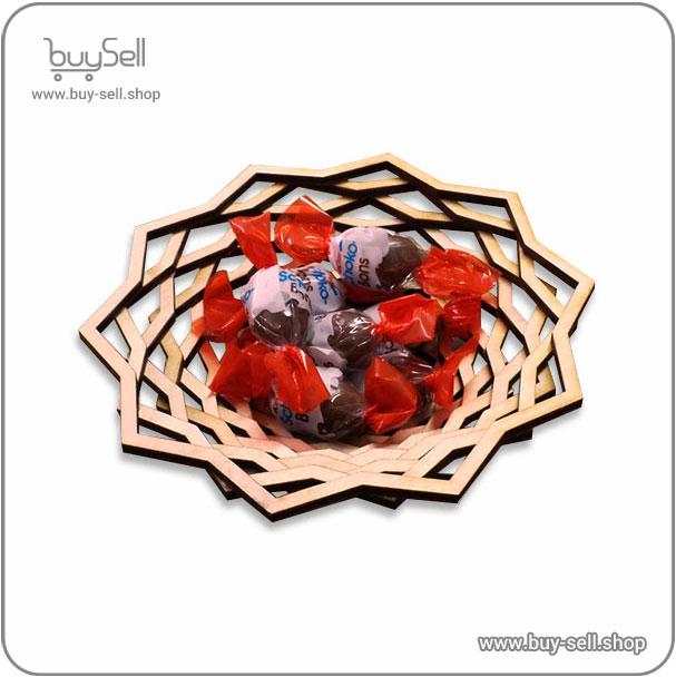 طرح لیزری شکلات خوری چوبی مدل شیراز