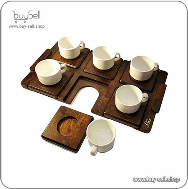 طرح لیزری سینی چای مدل بابونه