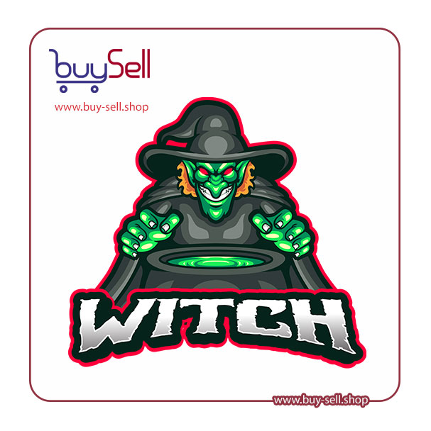 وکتور لوگو کد Witch Mascot logo