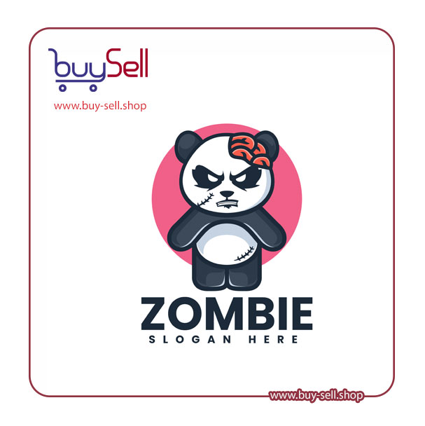 وکتور لوگو کد zombie-panda-cartoon-logo