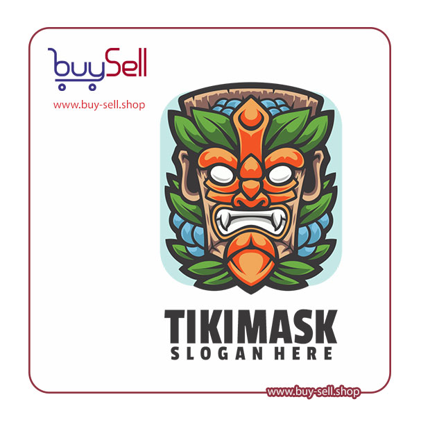 وکتور لوگو ایونتو کد Tiki Mask Mascot Logo Design