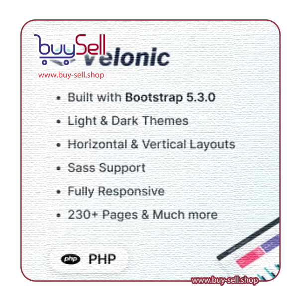 Velonic قالب PHP داشبورد ادمین