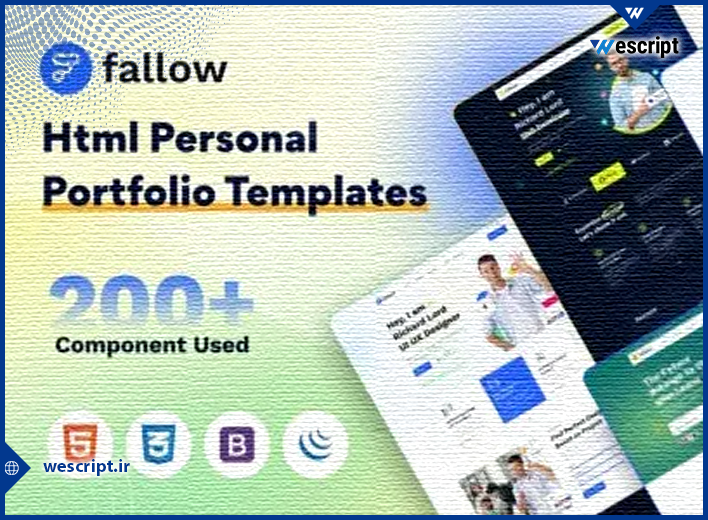 قالب Fallow فالو نمونه کار و رزومه شخصی html