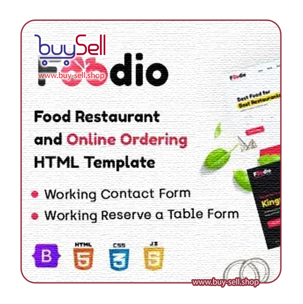 دانلود Foodio قالب اچ تی ام ال فست فود و رستوران