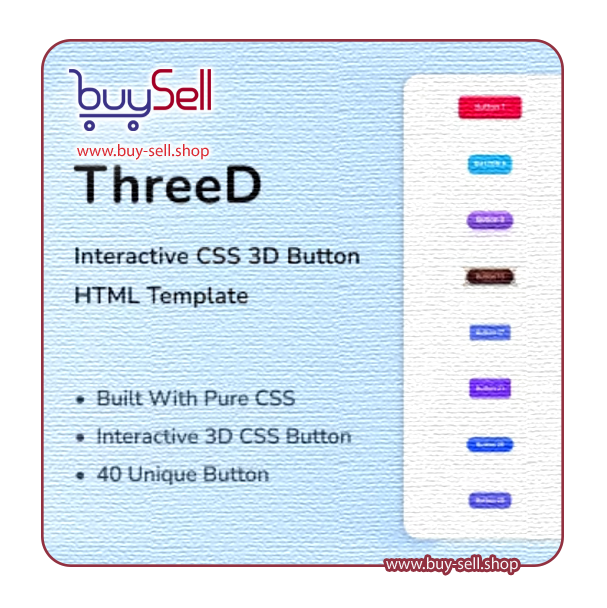 دانلود ThreeD مجموعه دکمه HTML و CSS سه بعدی